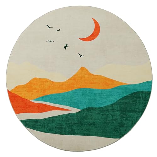 413pnpbjgul 3.jpg HOMBYS 7ft Modern Round Area Rug for Living Room | HOMBYS 7ft Large Circle Floor Carpet for Bedroom | HOMBYS Non-Sh