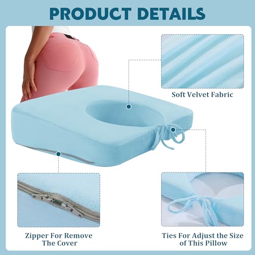 413rakxvxtl 1.jpg HOMBYS Memory Foam BBL Pillow for After Surgery - Butt Sleeping Recovery Pillow | Soft and Washable BBL Chair Hole P