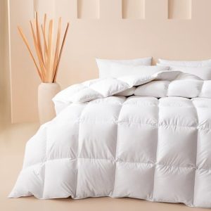 Cosybay Fluffy Feather & Down Comforter, Oversized King, All-Season White