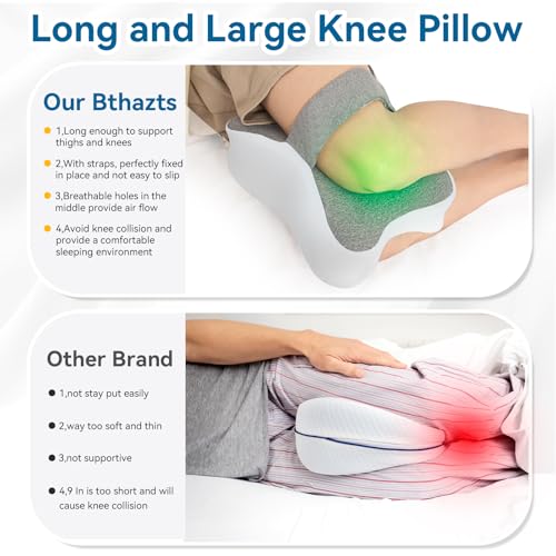 414mhm8sr1l 1.jpg Memory Foam Leg Pillow for Side Sleepers - Sciatica Pain Relief, Spine Aligning, Pregnancy-Safe | Side Sleeping Knee
