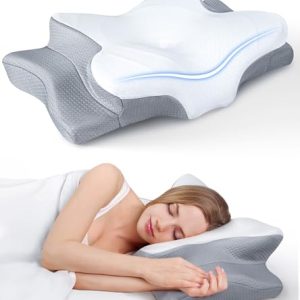 Odorless Ergonomic Contour Memory Foam Cooling Pillow for Neck Support and Cozy Sleeping | Adjustable Cervical Pillo