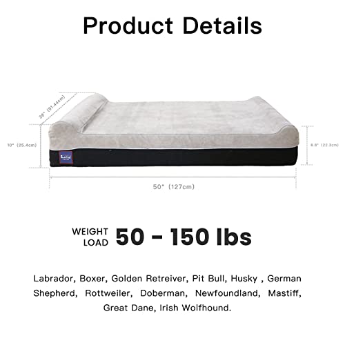 415bhep cl.jpg Laifug Orthopedic Memory Foam Extra Large Dog Bed Pillow for Senior Dogs & Puppies Durable Water Proof Liner & Removable