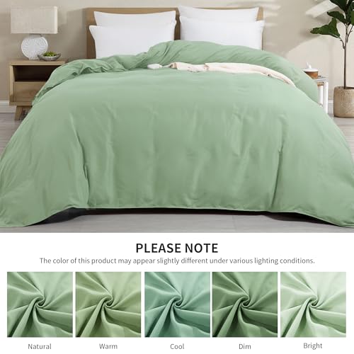 415hly7tf5l 2.jpg Oversized King Duvet Cover Ultra Soft Microfiber Sage Green for All Season (Sage Green, 120 x 120 Inch) Oversized King U