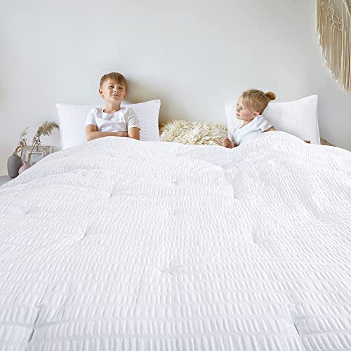 4169bk igl 3.jpg Oversized King Seersucker Comforter Set for Extra Comfort in Your Home | Ultra Soft White Seersucker Bedding Comfort