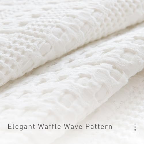 416pjq4hkll 1.jpg CozyTide Oversized King Bedspread 128"x120", 100% Cotton White Quilt Set for All Season CozyTide 100% Cotton White Waffl
