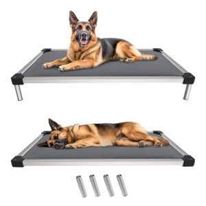 FXW TitanNest Chew-Proof Elevated Dog Bed, Durable & Washable for Large Dogs, Indoor/Outdoor/Camping Use, 50-Inch, Grey