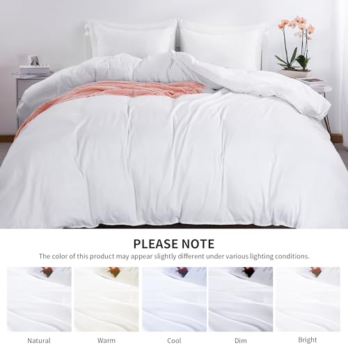 416xpea2nl 1.jpg Oversized King Duvet Cover Ultra Soft Microfiber White for All Seasons Zip Closure