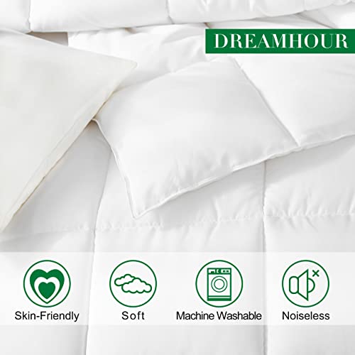 416giik3mil.jpg DREAMHOUR Cooling Down Comforter for Girls and Boys, All Season Machine Washable, Queen Size, White Soft Breathable P