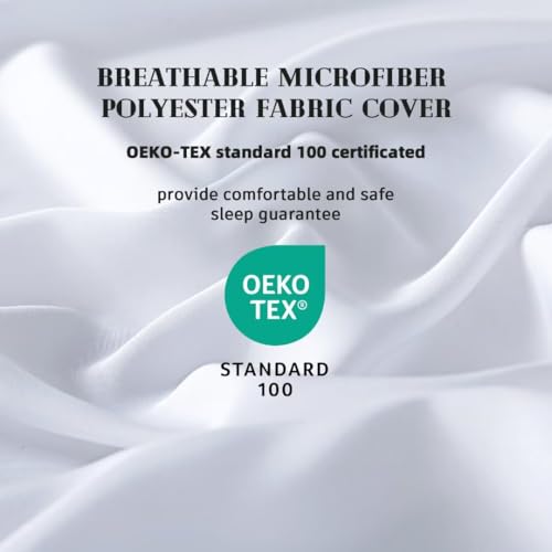 4171lvizval.jpg DOWNCOOL White All Season Duvet, Queen Size, Lightweight Quilt with Corner Tabs