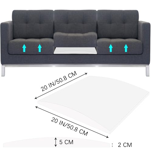 417mwavlcml 1.jpg Ivory White 3 Pcs Sofa Cushion Supports for Sagging Seats 20"X20" High Density Foam Replacement for Sectional Loveseat C