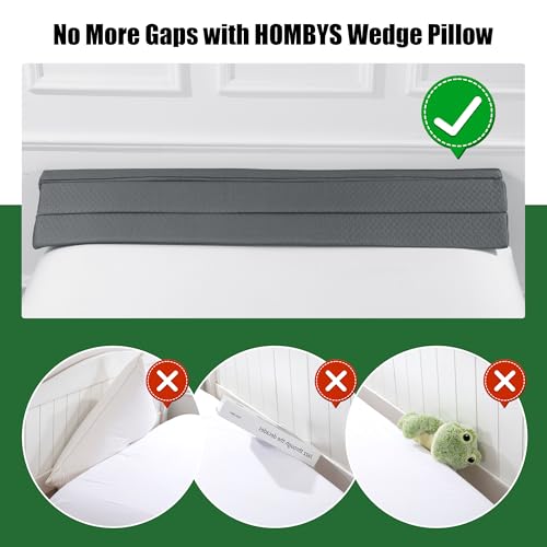 417plxwqql.jpg High Density Foam Bed Wedge Pillow for Headboard and Gap Filler, King Size, Dark Grey OEKO-TEX STANDARD 100 | Headboard