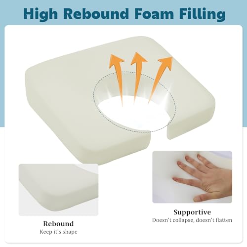 417zokpurrl 1.jpg HOMBYS Memory Foam BBL Pillow for After Surgery - Butt Sleeping Recovery Pillow | Soft and Washable BBL Chair Hole P
