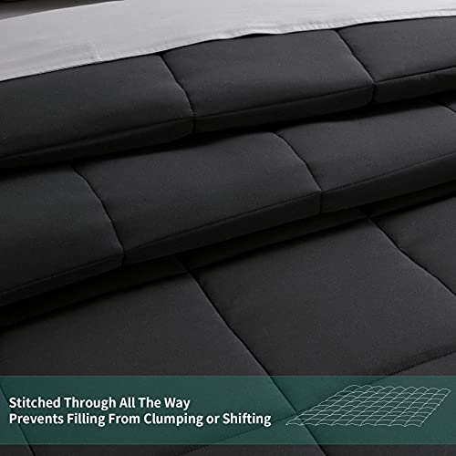 417m8pngols 1.jpg HOMBYS Oversized King Comforter Black for All Season Light and Warm Quilted Down Alternative Duvet Insert 8 Corner Tabs
