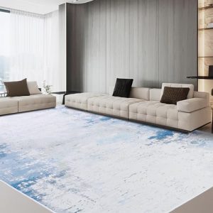 HOMBYS 9x12 ft Modern Area Rug for Living Room, Large Abstract Floor Carpet with Non-Slip Backing for Indoor Use | H