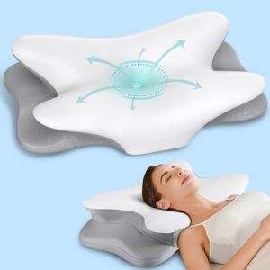 Pain Relief Ergonomic Cervical Pillow for Side Sleepers | Cooling Memory Foam Pillow for Neck Support and Pain Relie