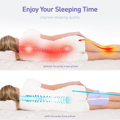 418eewgbm l.jpg Memory Foam Knee Pillow for Side Sleepers - Sciatica Relief, Spine Alignment, Pregnancy & Surgery Recovery | Knee Pi