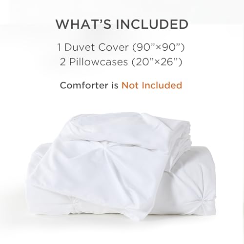 418kr7ttesl.jpg Litanika White Queen Size Pinch Pleat Duvet Cover Set Soft Microfiber Bedding with Zipper & Corner Ties Top Rated & Best