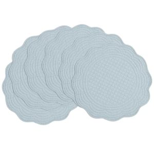 BALAPET Quilted Placemats Set of 6 Water Blue Farmhouse Style for Kitchen Dinner Party Holidays BALAPET Reversible Rou