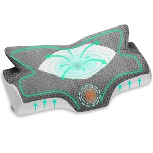 Soft Elviros Cervical Memory Foam Pillow for Neck and Shoulder Pain Relief | Ergonomic Elviros Memory Foam Pillow fo