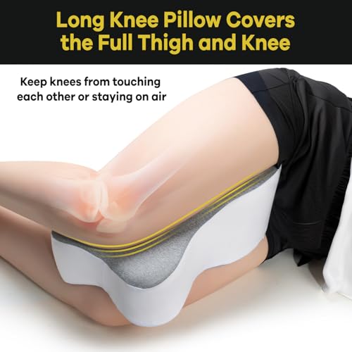 418znxjztbl.jpg Long Knee Pillow for Side Sleepers - Fully Supports Thighs and Knees for Sciatica Pain Relief - Leg Pillow for Side Slee