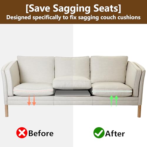 418ewvbla2l 1.jpg Moonoom Grey Couch Cushion Support 22"x22" for Sagging Sectional Loveseat Chair, High Density Foam Replacement, 3 Pcs, F