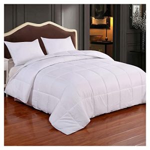 Homelike Moment Queen Size White Down Alternative Comforter - Soft All Season Lightweight Bedding with Corner Tabs
