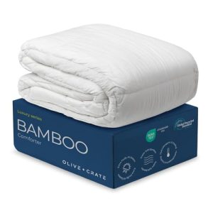 Olive + Crate Hypoallergenic King Size Bamboo Comforter - All Season Lightweight & Moisture-Wicking Bedding