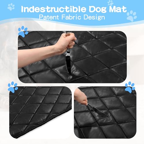 41aks5efofl 3.jpg HOMBYS Pee Proof Indestructible Dog Bed for Crate: Chew Proof Durable Large Pad for Aggressive Chewers, Fleece Black, 18