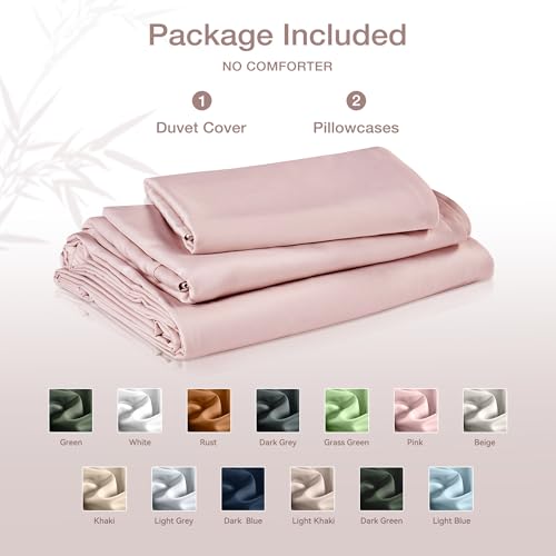 41aap3swn8l.jpg JELLYMONI Cooling Duvet Cover Queen Size - Breathable 100% Viscose Derived from Bamboo Bedding Set for Hot Sleepers, 3 P