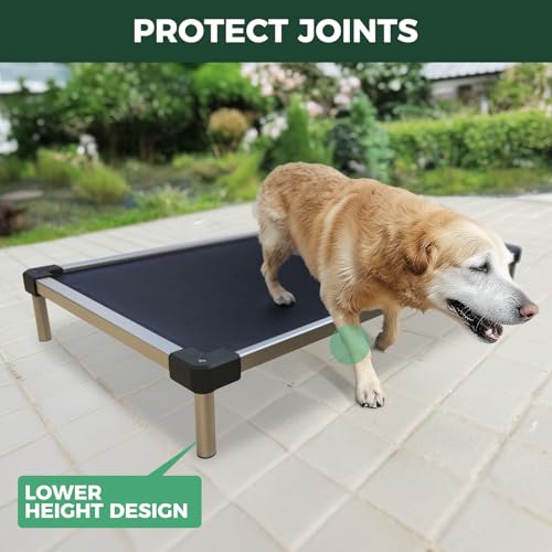 41adrgoeiol 1.jpg FXW TitanNest Cooling Chew-Proof Elevated Dog Bed for Medium and Large Dogs |Indoor/Outdoor/Camping Use Waterproof &
