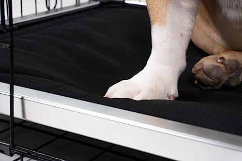 41bahlilfjl 1.jpg K9 Ballistics Chew Proof Armored Padded Dog Crate Bed | Virtually Indestructible, Legs Included | Medium (Sandstone) K