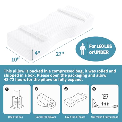 41big00rlsl 3.jpg HOMBYS Memory Foam Knee Pillow for Side Sleepers - Leg Elevation and Relief for Lower Back Pain and Pregnancy | HOMB