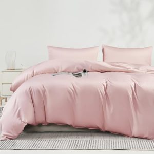 JELLYMONI Cooling Duvet Cover Queen Size - Breathable 100% Viscose Derived from Bamboo Bedding Set for Hot Sleepers, 3 P