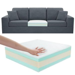 Extra Thickness 5 Layer Couch Cushion Replacement for Living Room Sofa, Supportive&Soft, Removable Cover | 100% 25D