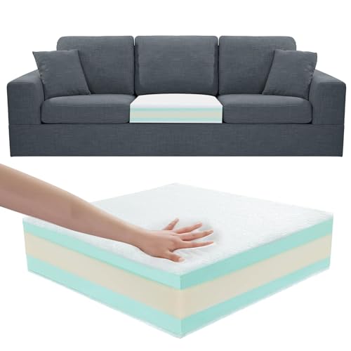 41bsdjqvl3l.jpg Extra Thickness 5 Layer Couch Cushion Replacement for Living Room Sofa, Supportive&Soft, Removable Cover | 100% 25D
