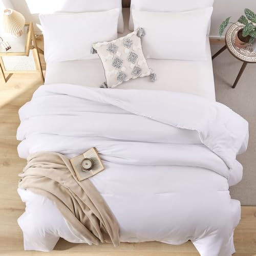 41c4csmlbul.jpg ROSGONIA Comforter for Girls Boys Teens Full Size White, Lightweight Soft All Season Bedding Set (3pcs Boho Comforter &