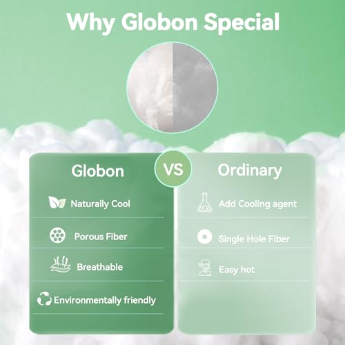41c9z2hk1tl 1.jpg Globon Summer Comforter King Size for Hot Sleepers: Natural Cooling Bamboo Viscose Shell, Organic Breathable Fill, Doubl
