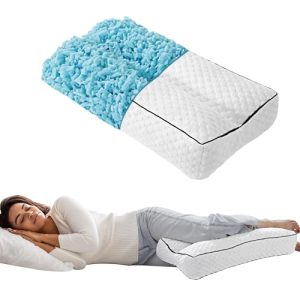 HOMBYS Supportive Memory Foam Knee Pillow for Side Sleepers - 6.5" Height - For Spine Alignment & Pressure Relief during