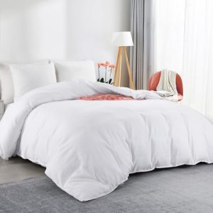 Oversized King Duvet Cover Ultra Soft Microfiber White for All Seasons Zip Closure