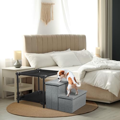 41cxfbe9uql 1.jpg HOMBYS Multi-Level Pet Bunk Bed with Window View & Storage for Dogs and Cats | HOMBYS Pet Stairs & Perch for Multipl