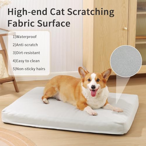 41dp3ifk3yl 1.jpg Chew Proof Large Dog Bed - Orthopedic Squishmallow Comfort Waterproof Pet Bed for Large Dogs, Indestructible Washable