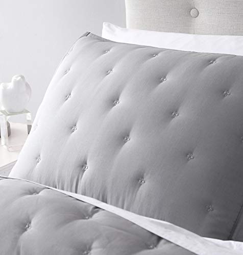 41dsjvbs9zl.jpg Chezmoi Collection Milo King Size Light Gray Soft Cooling Rayon Bamboo Polyester Quilt Light Gray King SizeSoft Cooling