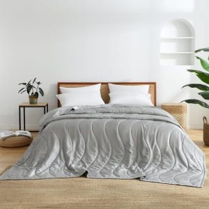 NATUREFIELD Cooling Comforter, Bamboo-Derived Rayon, Lightweight Summer Quilt for King/Cal King Size 106"x90", Elegan
