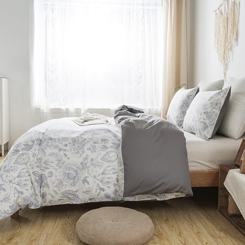 41e86lg0pl.jpg HoneiLife King Duvet Cover Set - Soft & Breathable 100% Cotton Comforter Cover for Herbs, Floral Design, with Zipper Clo