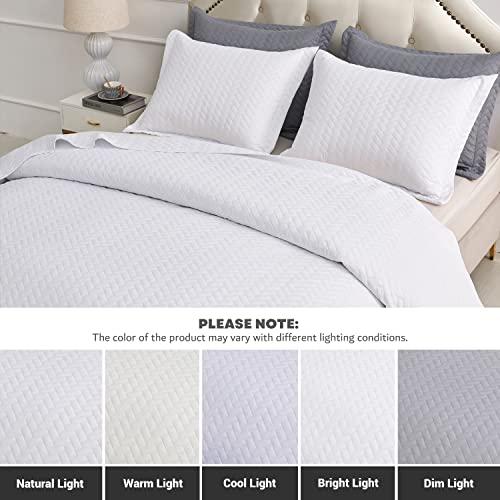 41ej6yqab1l 1.jpg Maple&Stone Oversized King Bedspreads for All Season Comfort - 3 Piece Bed Cover Sets Maple&Stone Lightweight White Beds