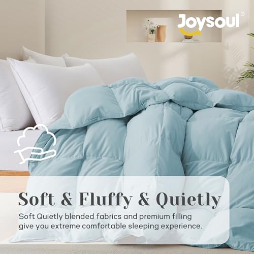41ek5leo2l.jpg Joysoul King Size All Season Down Comforter - Ultra Soft Goose Down & Feather Fiber Fill, Luxury Hotel Blue Duvet Insert