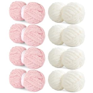 HOMBYS Fluffy Soft Jumbo Yarn for Chunky Blanket and Arm Knitting | HOMBYS Super Bulky Big Yarn for Hand Knitting an