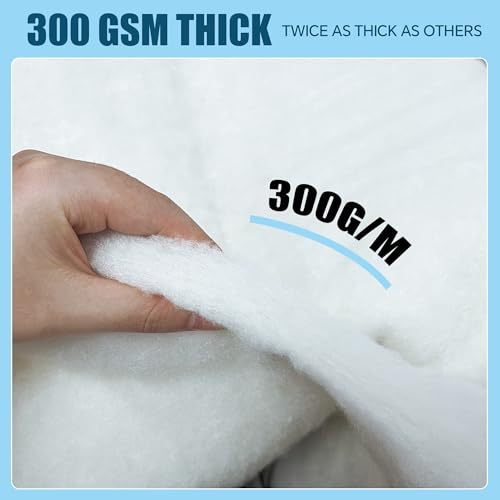 41esiwrf88l 1.jpg HOMBYS Thick Polyester Fabric Quilt Batting for Couch Cushion - 300 GSM Thickness, Cuttable Stuffing by The Roll - Furni