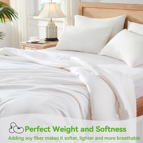 41efminbcll 1.jpg Globon Summer Comforter King Size for Hot Sleepers: Natural Cooling Bamboo Viscose Shell, Organic Breathable Fill, Doubl