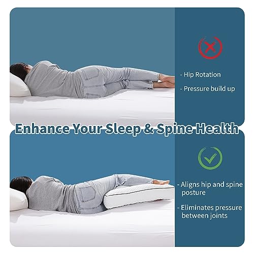 41euhri6jql 3.jpg HOMBYS Supportive Memory Foam Knee Pillow for Side Sleepers - 6.5" Height - For Spine Alignment & Pressure Relief during